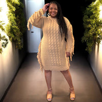 Women’s Perfect Camel Fringe Dress - Fabulously Dressed Boutique 