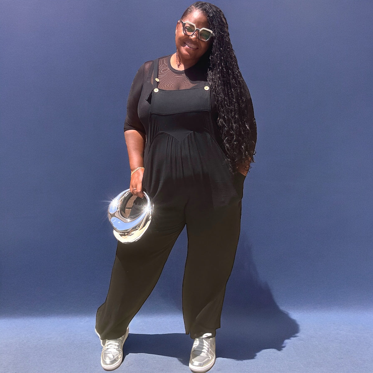 Plus Size Lazy Day Overalls In Black - Fabulously Dressed Boutique 