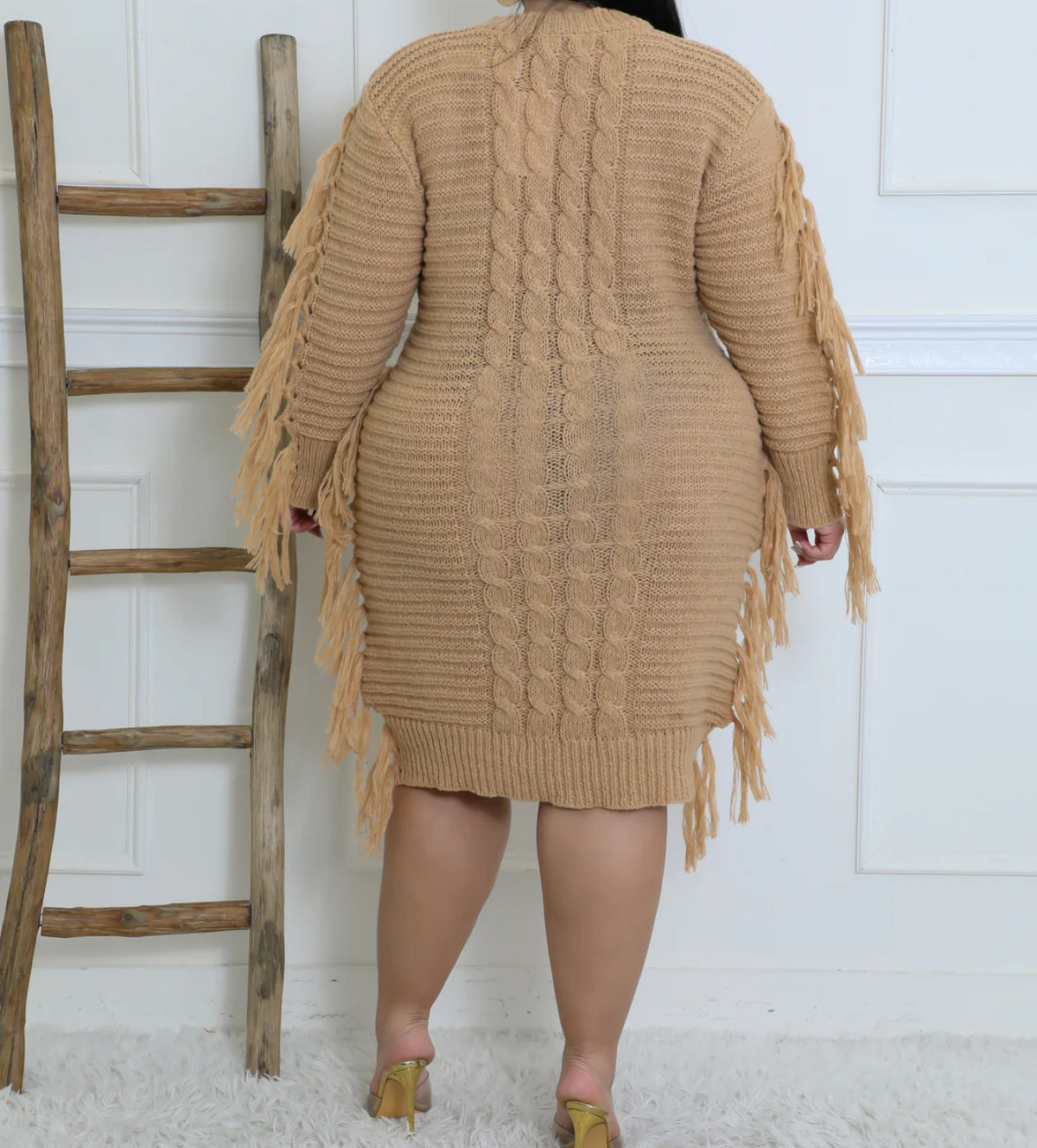 Women’s Perfect Camel Fringe Dress - Fabulously Dressed Boutique 