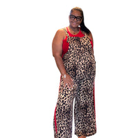 Plus Size Leopard Printed Overall Jumpsuit