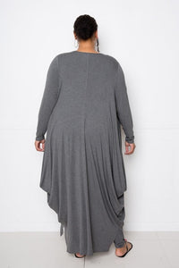 Plus Size Bubbled Hem Waterfall Cardigan