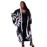 Boho Chic Black Feathered Kimono - Fabulously Dressed Boutique 
