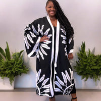 Boho Chic Black Feathered Kimono - Fabulously Dressed Boutique 