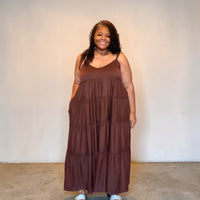 Spaghetti Strap Fit & Flare Plus Size Maxi Dress