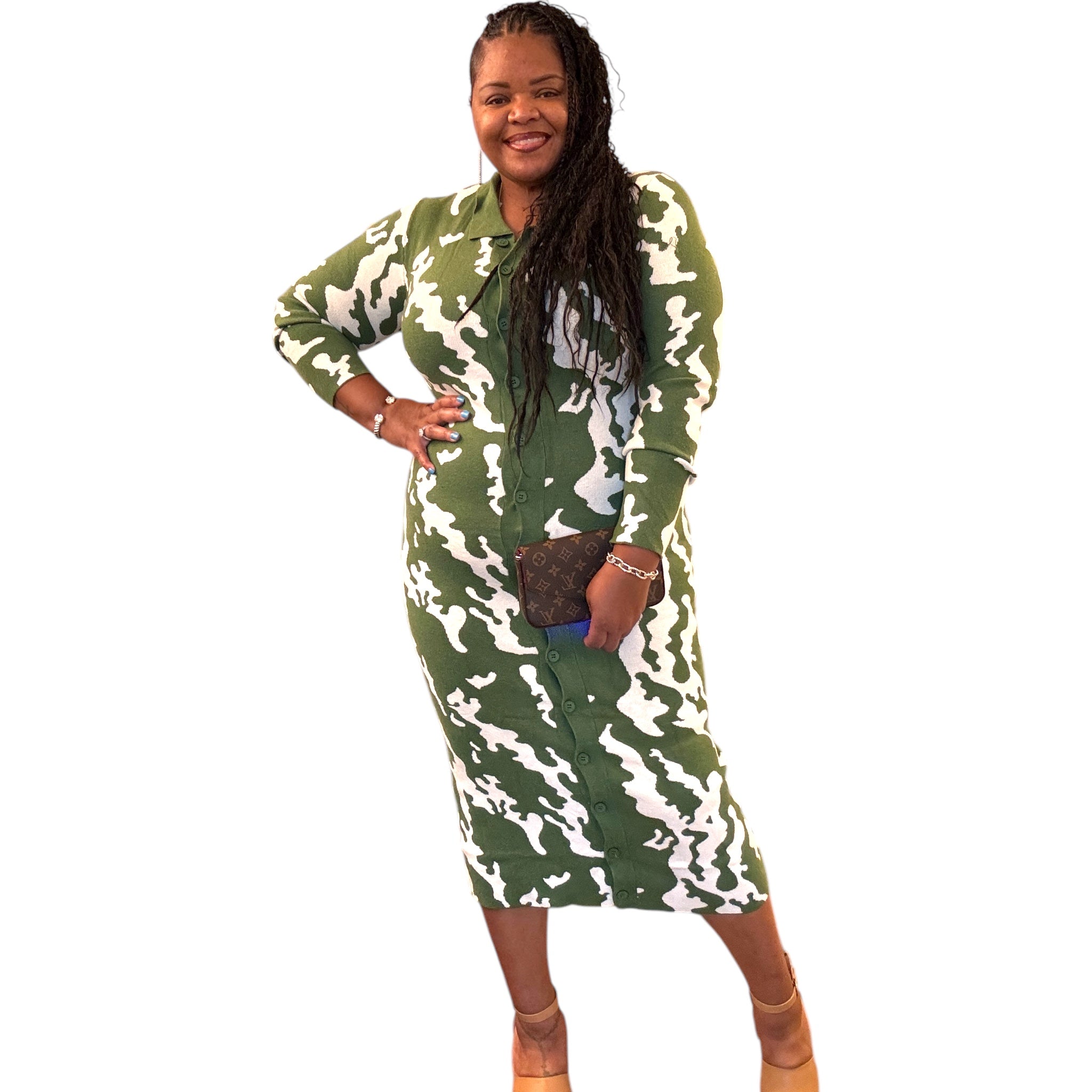 Women’s Plus Size Olive Sweater Dress