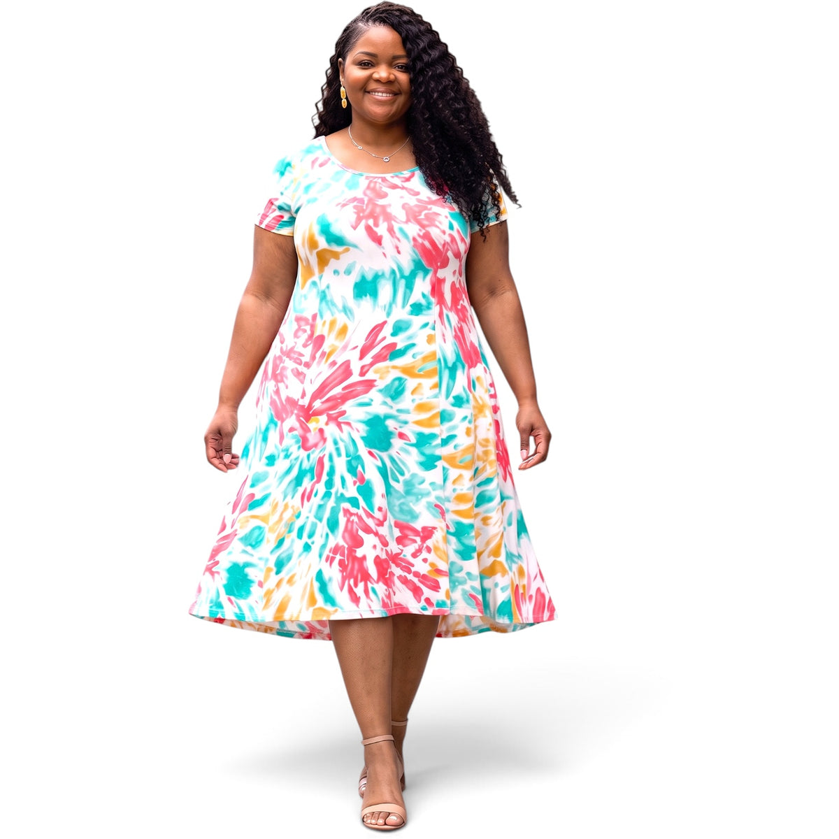 Women’s Plus Size Blushed Midi Dress
