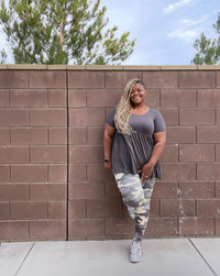 Plus Size Gray Peplum Top