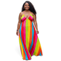 Women's Plus Size Elegant Halter Maxi Dress