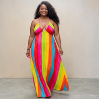 Women's Plus Size Elegant Halter Maxi Dress