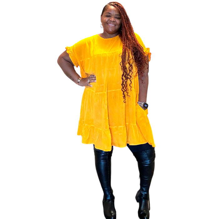 Women’s Plus Size Marigold Tiered Dress - Fabulously Dressed Boutique 
