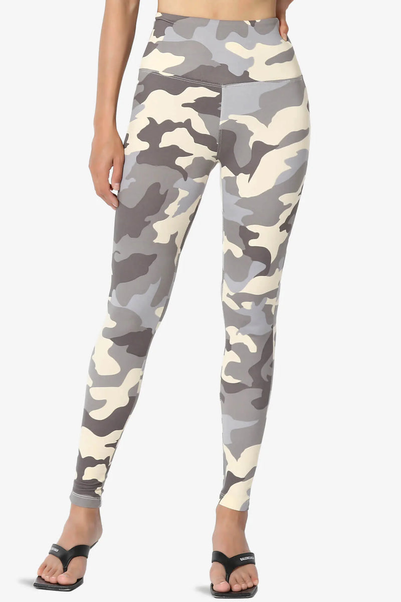 Military Camouflage High Rise Microfiber Full Length Leggings