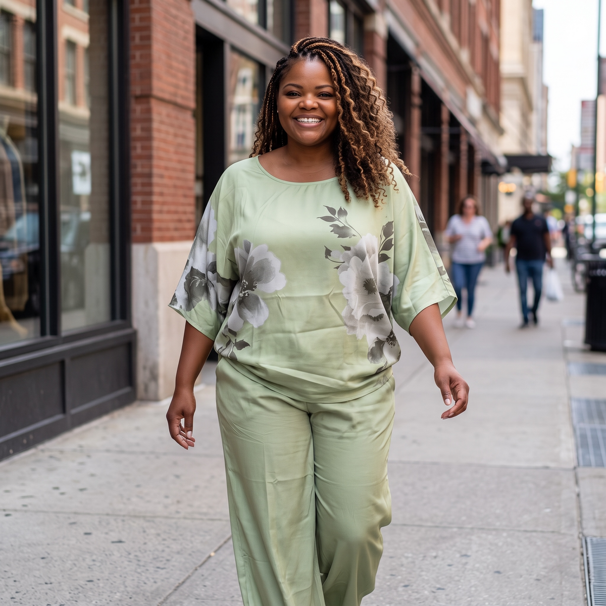 Women's Linen Pea Green 2 Piece Pant Suit