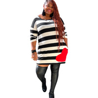 Plus size Black and White Love Dress - Fabulously Dressed Boutique 