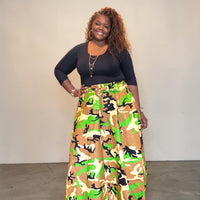 Womens Long Camo Maxi Skirt