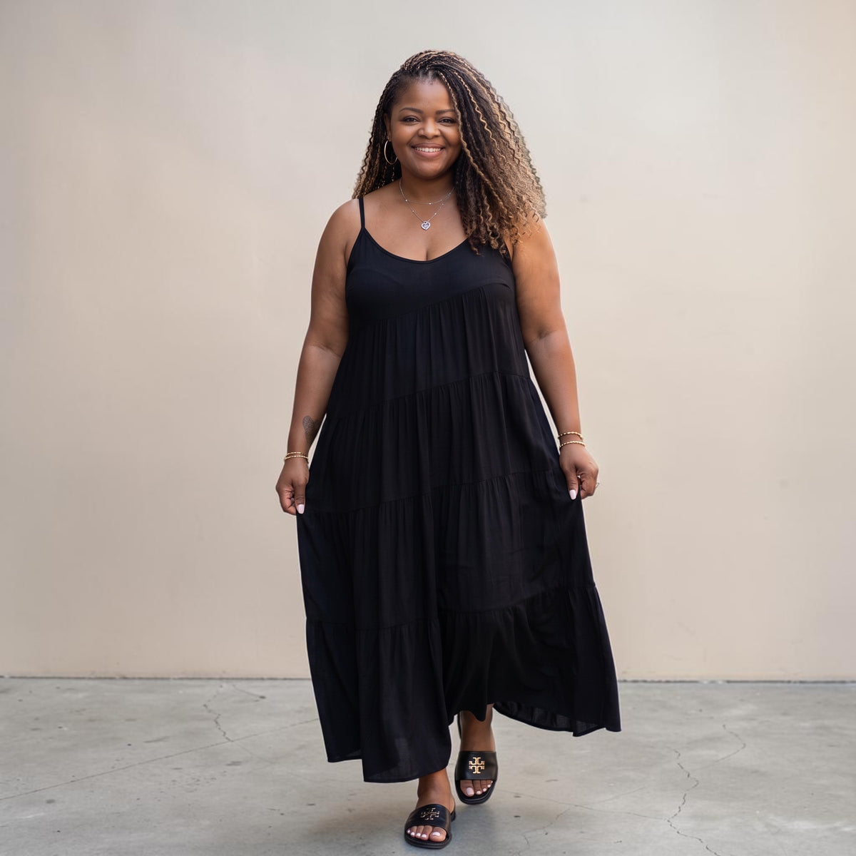 Spaghetti Strap Fit & Flare Plus Size Maxi Dress
