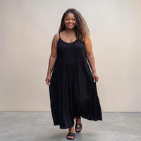 Spaghetti Strap Fit & Flare Plus Size Maxi Dress