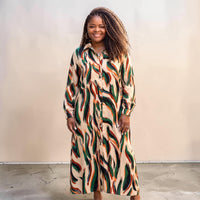 Women's Plus Size Brushed Long Sleeve Maxi Dress