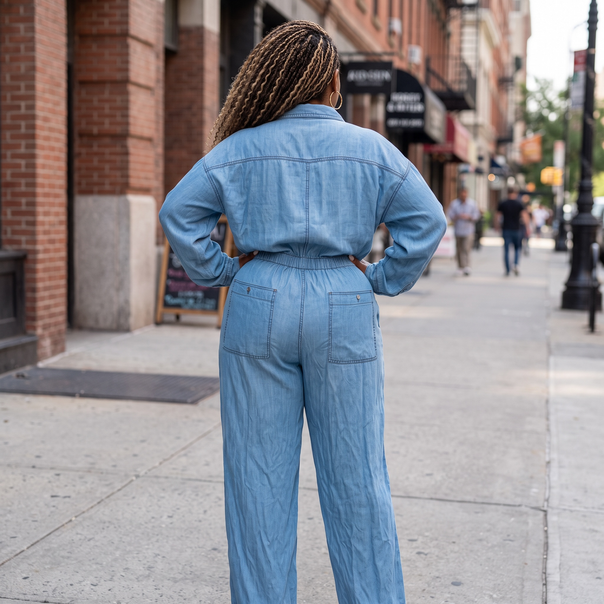 Women's Plus Size Denim Jumpsuit