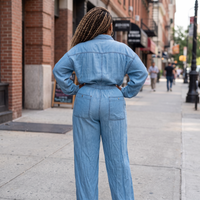 Women's Plus Size Denim Jumpsuit