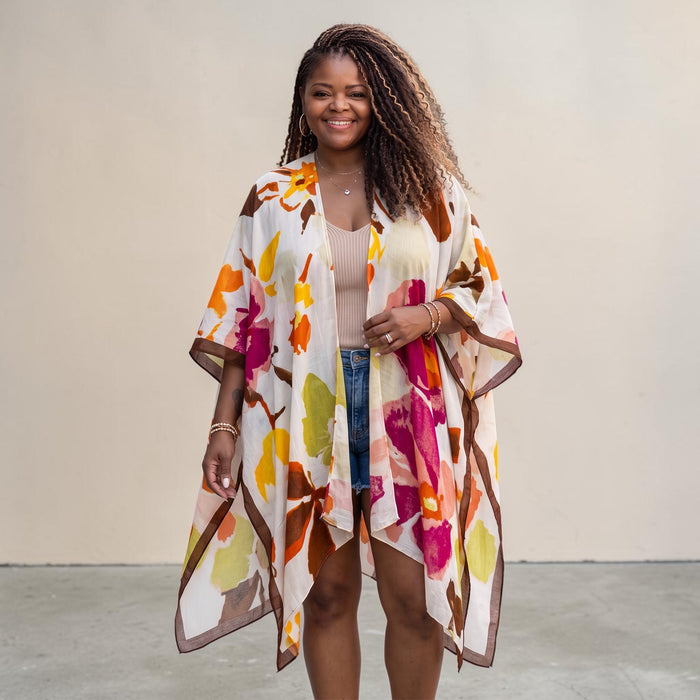 Women's Floral Watercolor Kimono