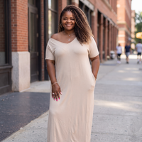 Women's Everyday V-neck Maxi Dress With Pockets