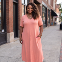 Women's Everyday V-neck Maxi Dress With Pockets