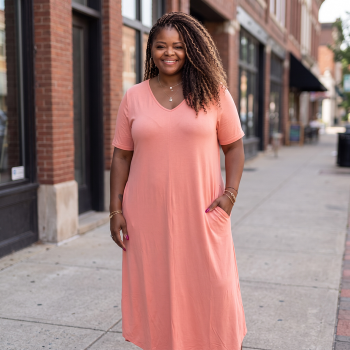 Women's Everyday V-neck Maxi Dress With Pockets