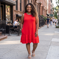 Plus Sleeveless Ruffled Hem Dress