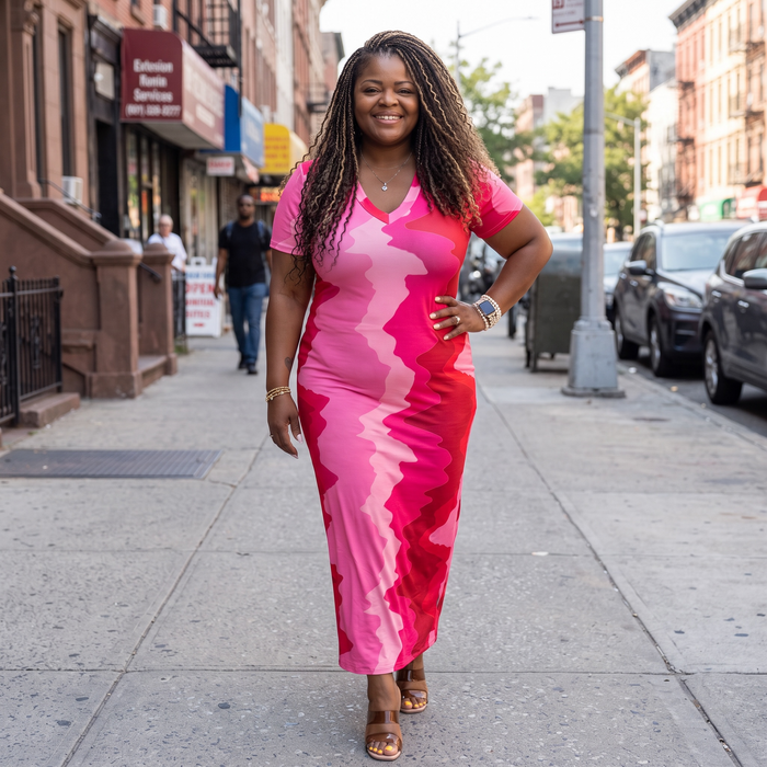 Plus Size Pretty In Pink Maxi Dress