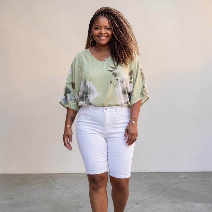 Women's Plus Size White Bermuda Shorts