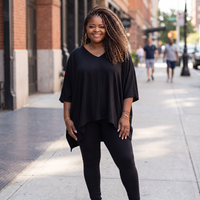 Plus Size Asymmetrical Hem Top and Pants Set