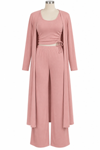 Women’s Ribbed Lounge 3 Piece Set