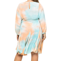 Womens Plus Size Chic Tie Dye Woven Mini Dress - Fabulously Dressed Boutique 