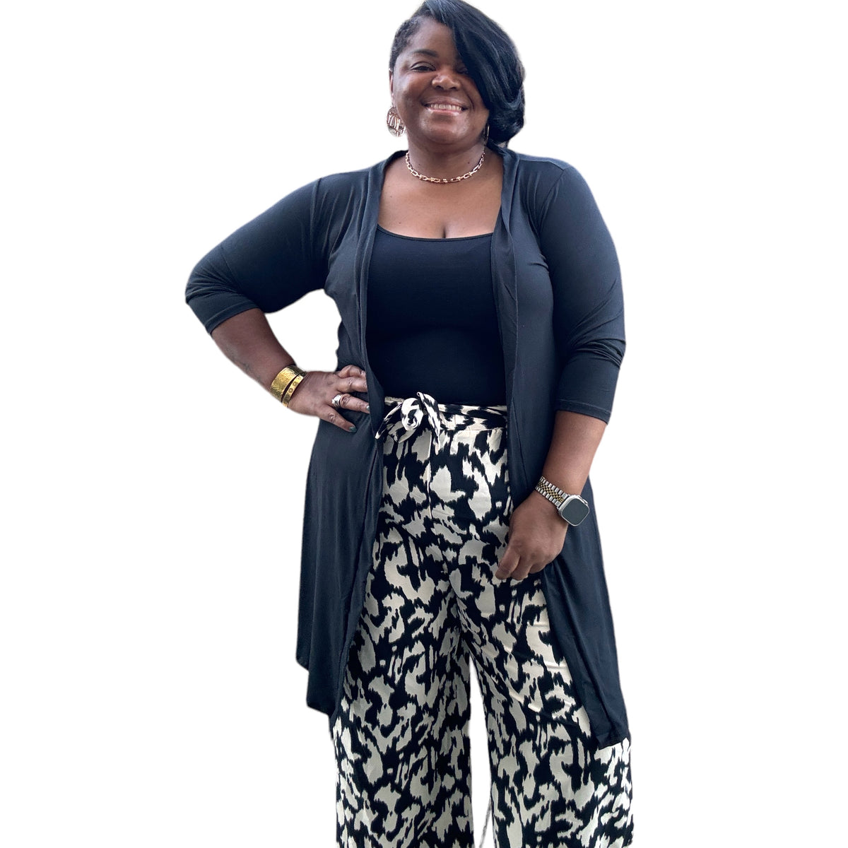Women’s Plus Size Everyday Black Cardigan - Fabulously Dressed Boutique 