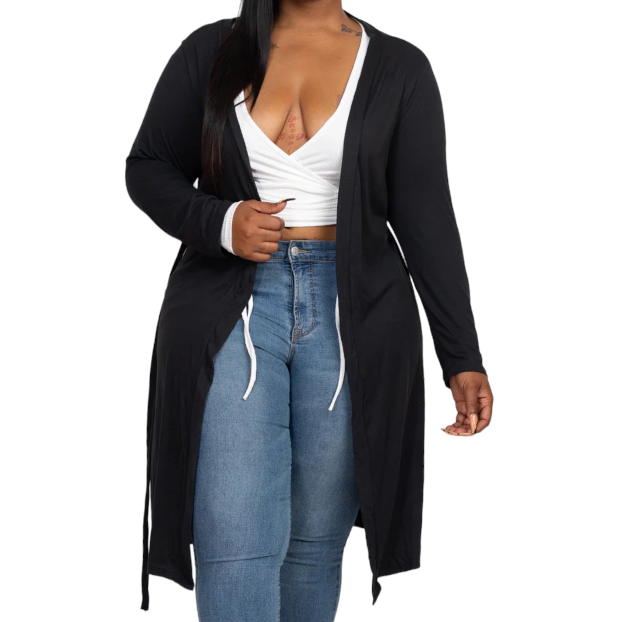 Women’s Plus Size Everyday Black Cardigan - Fabulously Dressed Boutique 
