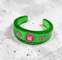Rhinestone Resin Cuff Bracelet