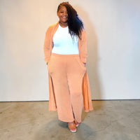 Plus Size 2 Piece Longline Cardigan And Pant Set
