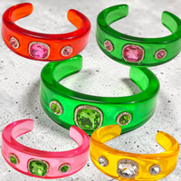 Rhinestone Resin Cuff Bracelet