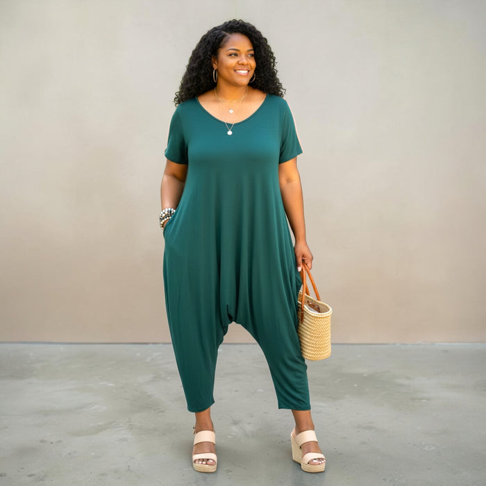 Sassy Women's Harem V-Cut Jumpsuit