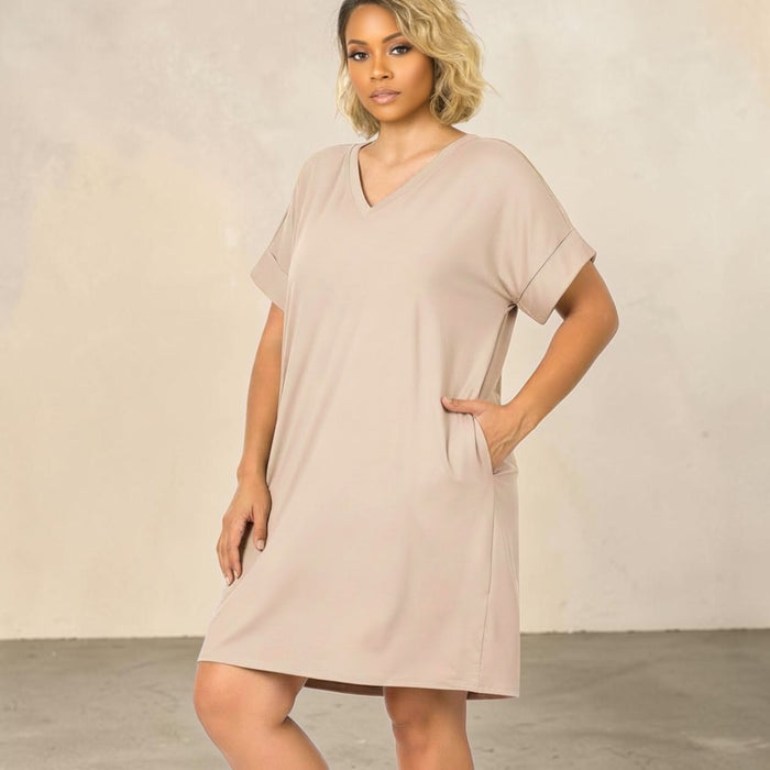Plus Size Everyday Basic Striped Tunic Dress