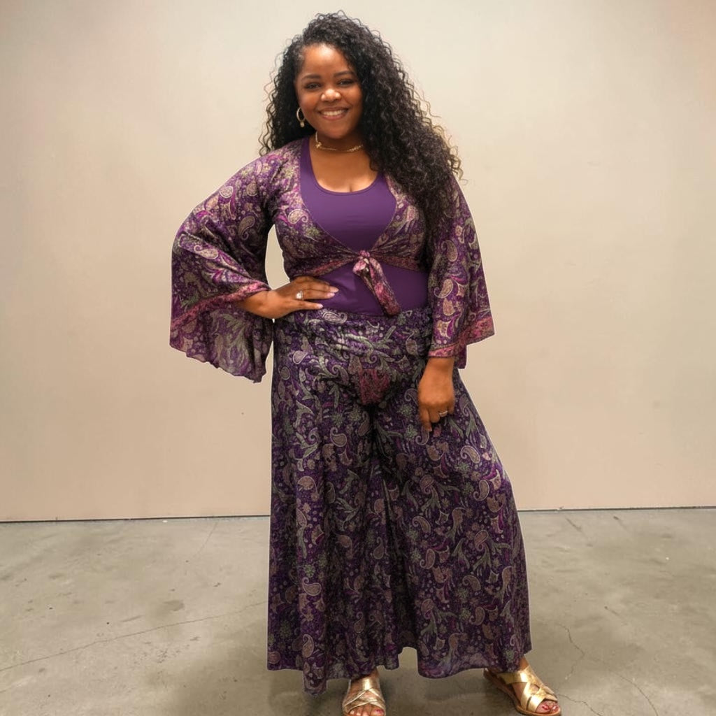 Purple Paisley Bohemian Set