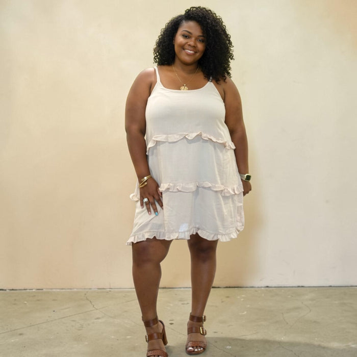 The Annie Ruffled Dress In Natural