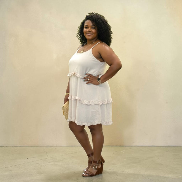 The Annie Ruffled Dress In Natural
