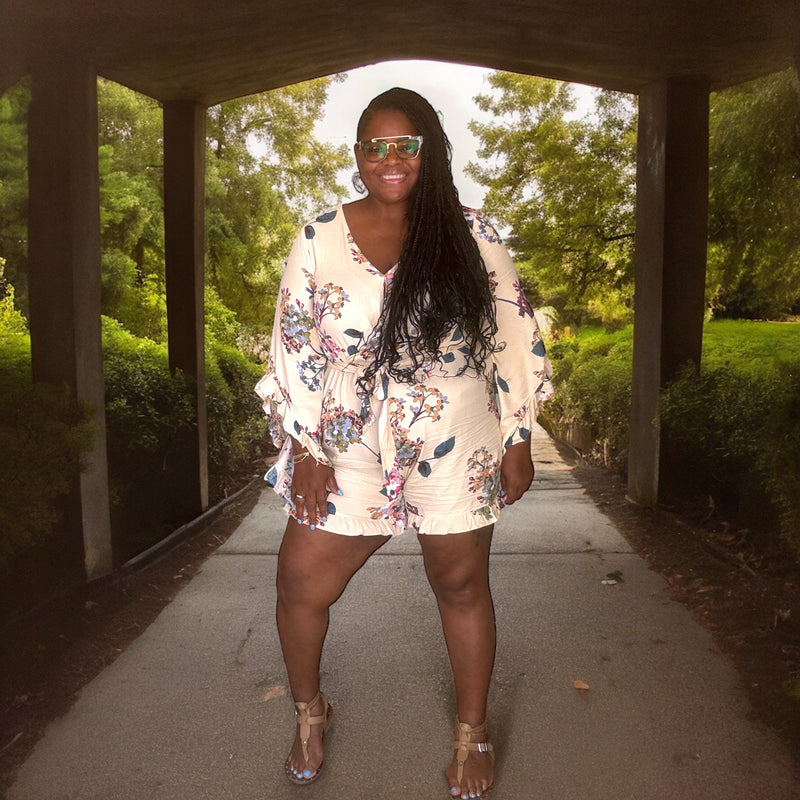 Playful Floral Plus Size Romper - Fabulously Dressed Boutique 