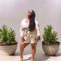 Playful Floral Plus Size Romper - Fabulously Dressed Boutique 