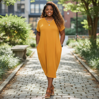 Plus Size Cocoon Maxi Dress with Dolman Sleeves