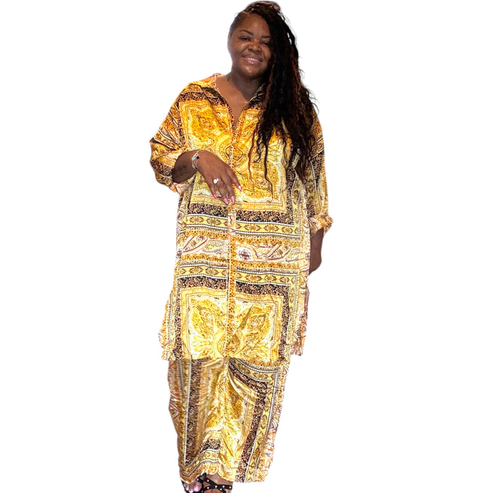 Plus Size Satin Luxe Multi Wear Gold Set