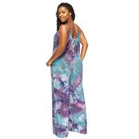 Women’s Plus Size Purple Tie Dye Jumpsuit