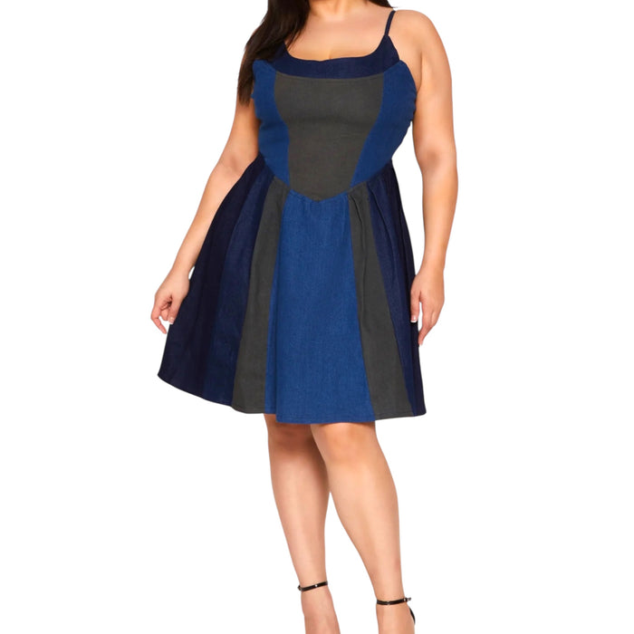 Plus Size Denim Skater Dress