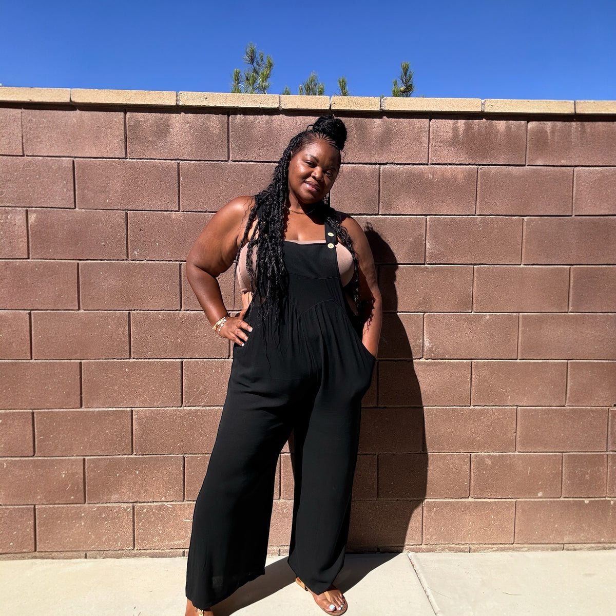 Plus Size Lazy Day Overalls In Black - Fabulously Dressed Boutique 